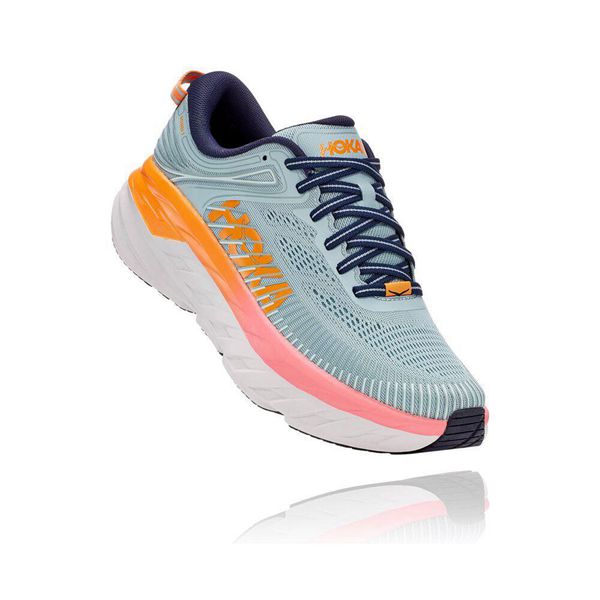 Hoka Bondi 7 Løpesko Dame Blå Oransje | 750384-WJF