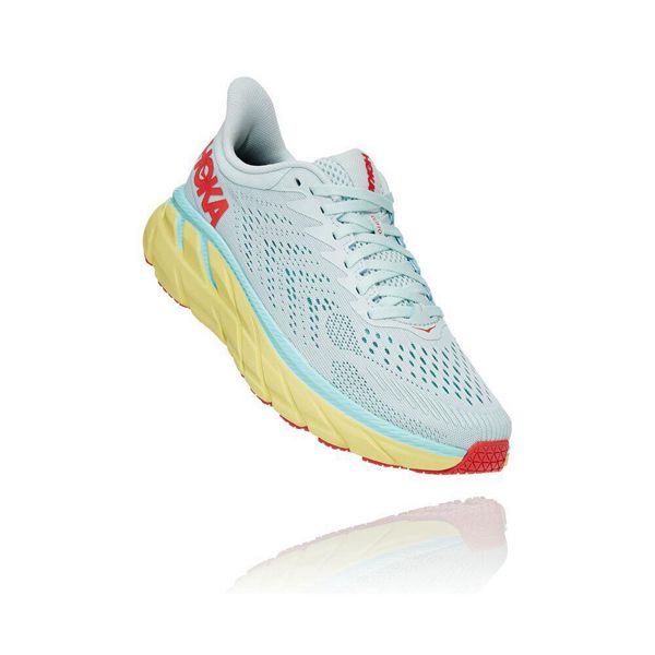 Hoka Clifton 7 Joggesko Dame Hvite Gul | 437952-GCU