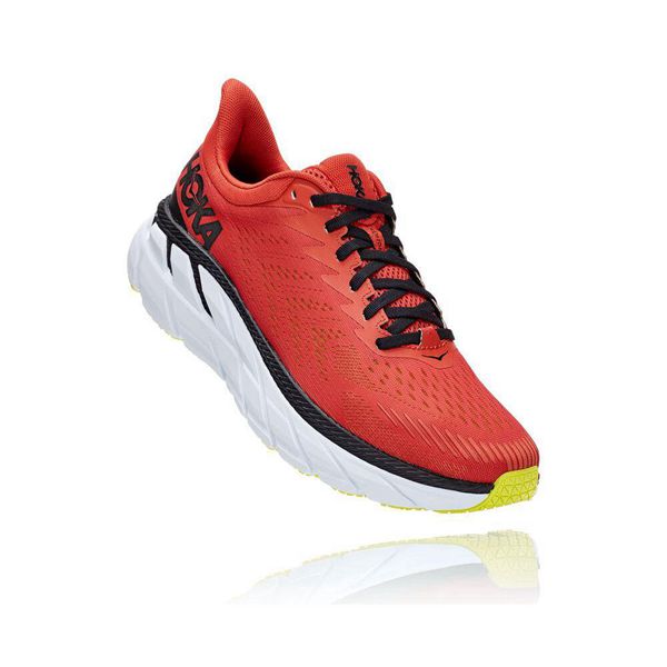 Hoka Clifton 7 Løpesko Vei Herre Rød Svarte | 418279-FKH