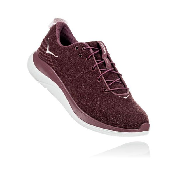 Hoka Hupana Flow Wool Joggesko Dame Burgunder | 184762-KBV