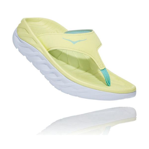 Hoka ORA Platå Flip Flops Dame Gul | 495063-VQL