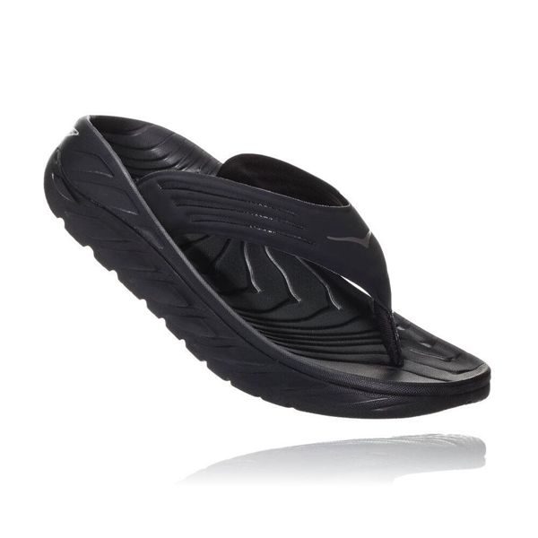 Hoka ORA Platå Flip Flops Herre Svarte | 086937-EPI