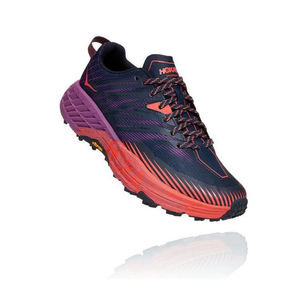 Hoka Speedgoat 4 Joggesko Dame Marineblå Rød Lilla | 125930-SDK