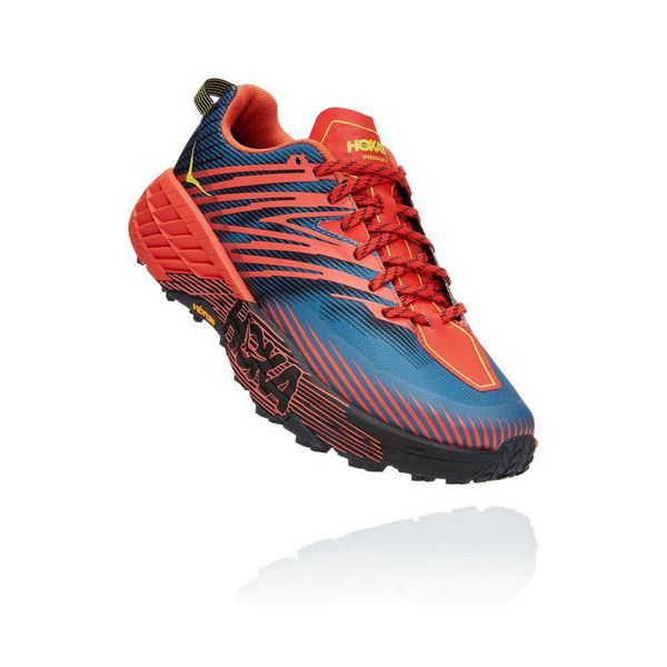 Hoka Speedgoat 4 Løpesko Herre Rød Blå | 894207-KQN