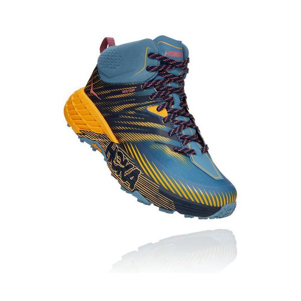 Hoka Speedgoat Mid 2 GTX Fjellstøvler Dame Blå Gul | 341768-MBJ