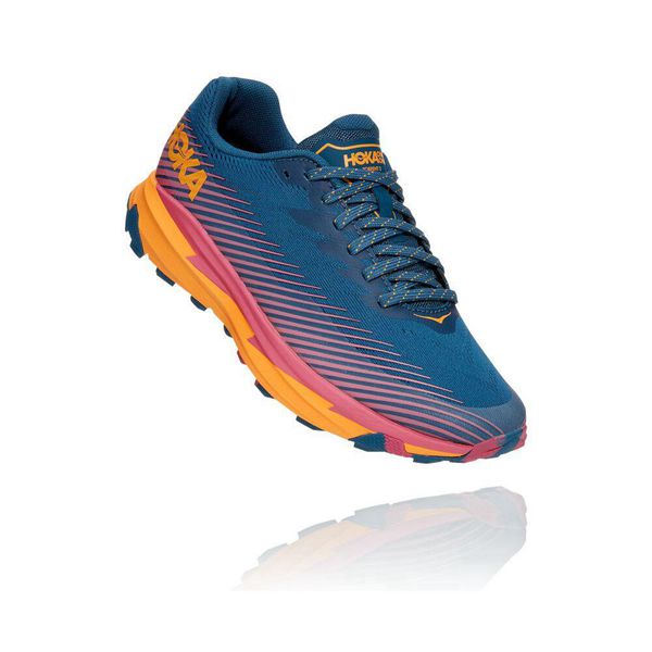 Hoka Torrent 2 Trail Løpesko Dame Blå Rød | 973150-BDS