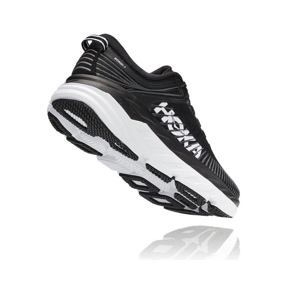 Hoka Bondi 7 Joggesko Dame Svarte Hvite | 950341-UPS