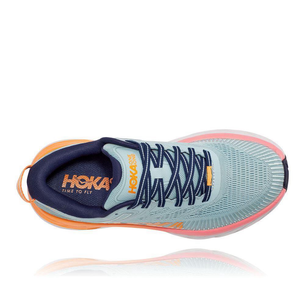 Hoka Bondi 7 Løpesko Dame Blå Oransje | 750384-WJF