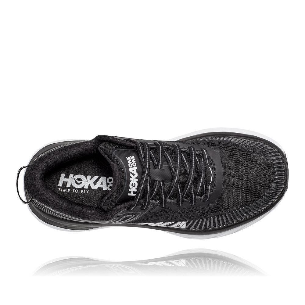 Hoka Bondi 7 Løpesko Dame Svarte Hvite | 310924-WLU