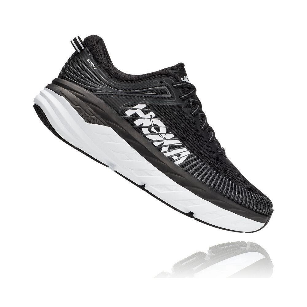 Hoka Bondi 7 Løpesko Vei Dame Svarte Hvite | 678312-PGX