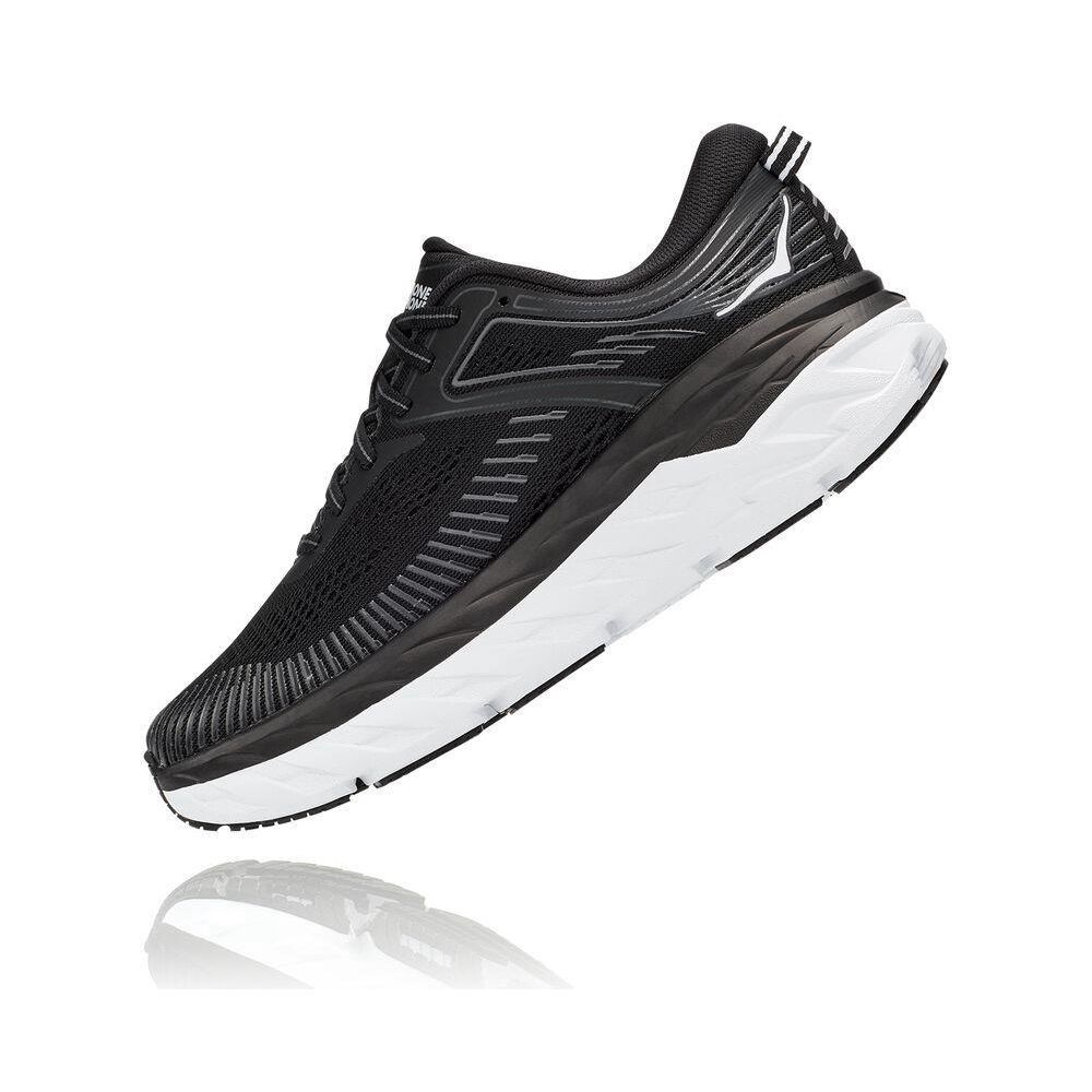 Hoka Bondi 7 Løpesko Vei Dame Svarte Hvite | 678312-PGX