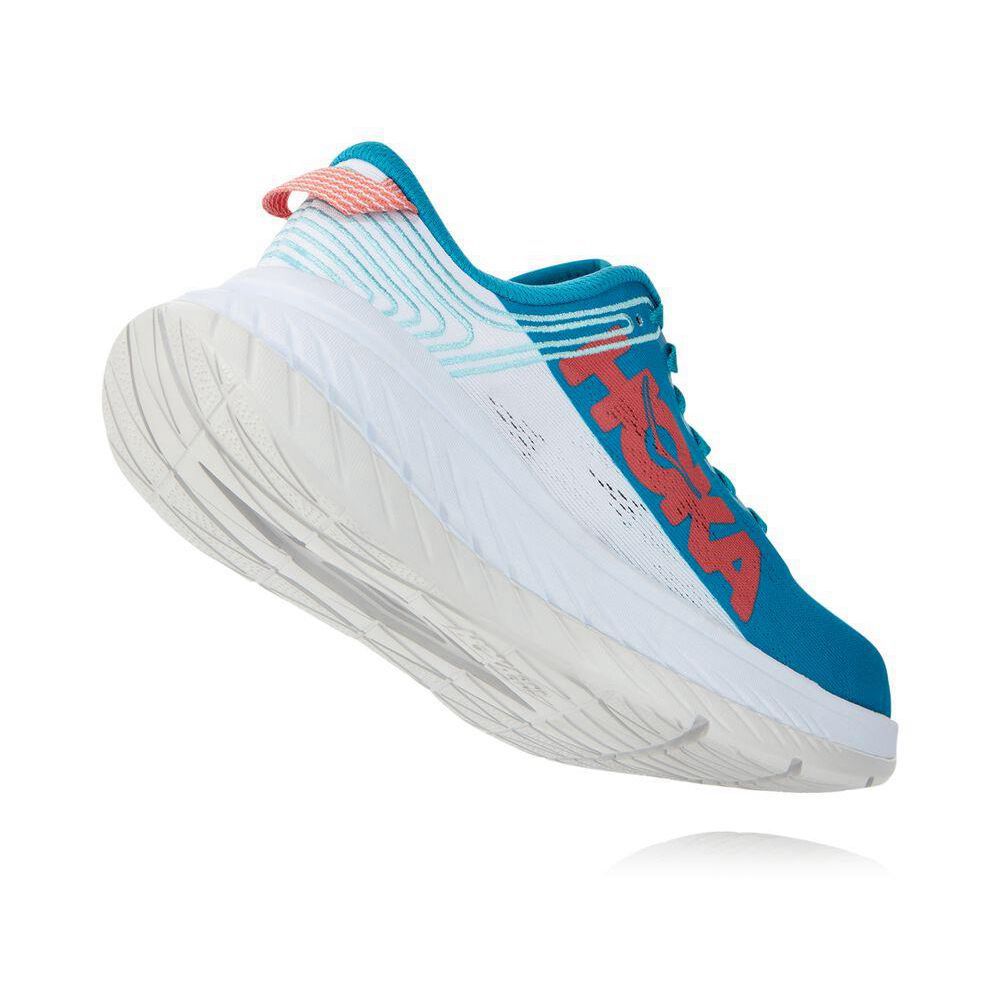 Hoka Carbon X Joggesko Dame Blå Hvite | 286375-ZFU