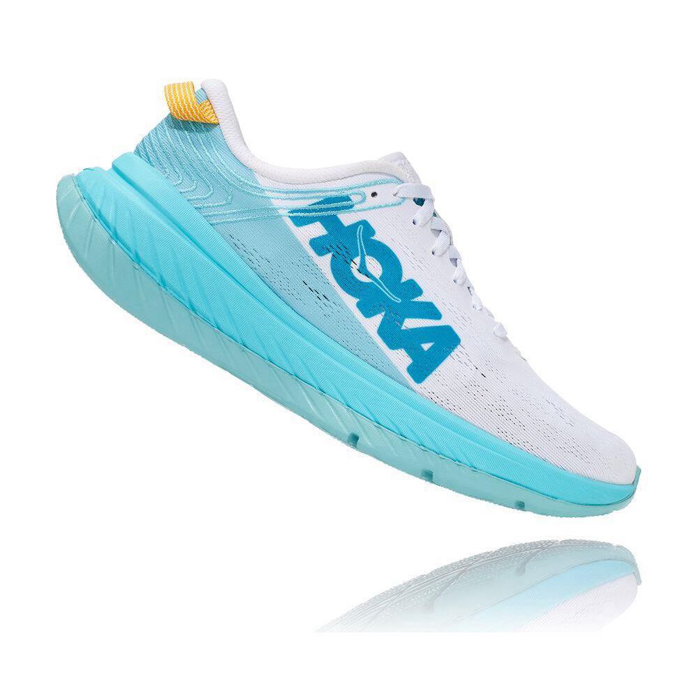 Hoka Carbon X Joggesko Dame Hvite Blå | 708354-FDW