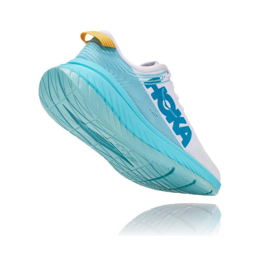 Hoka Carbon X Joggesko Dame Hvite Blå | 708354-FDW