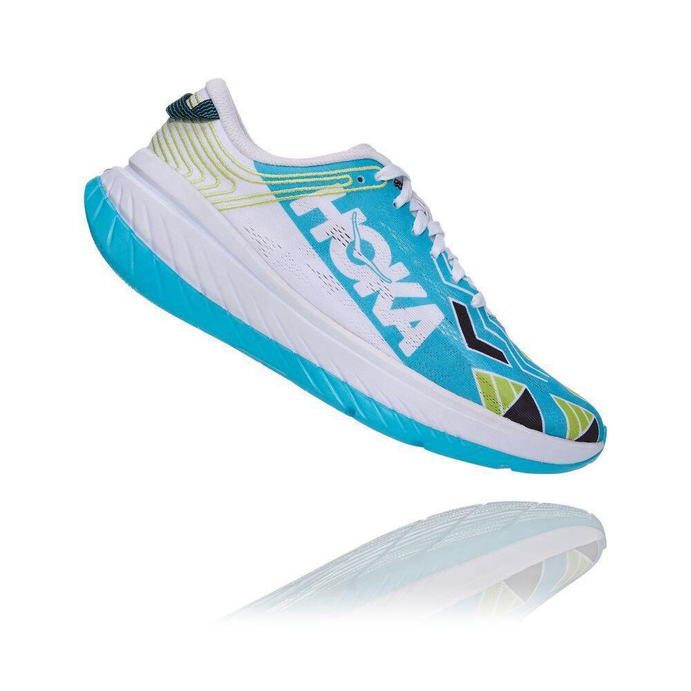 Hoka Carbon X Løpesko Vei Dame Blå Hvite | 067394-QER