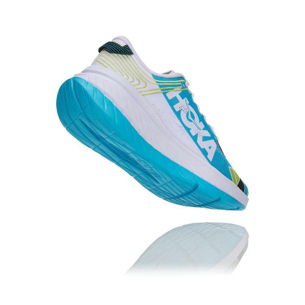 Hoka Carbon X Løpesko Vei Dame Blå Hvite | 067394-QER