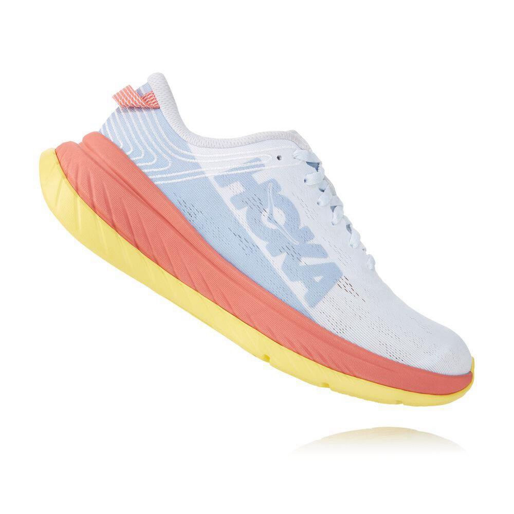 Hoka Carbon X Løpesko Vei Dame Hvite Rosa | 958164-AOJ