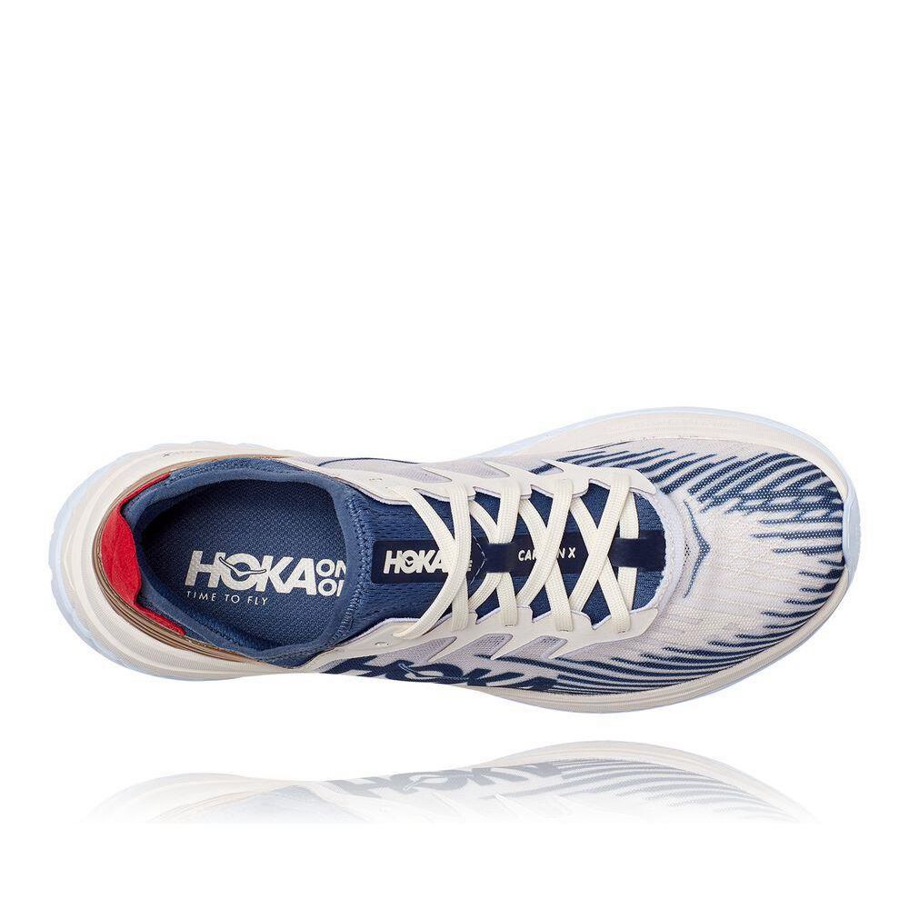 Hoka Carbon X-SPE Løpesko Vei Dame Hvite Blå Gull | 038427-GIL