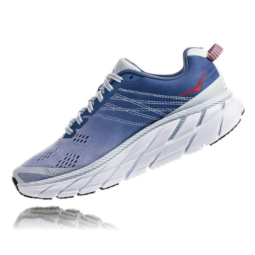 Hoka Clifton 6 Joggesko Dame Blå Rød | 679340-XMQ