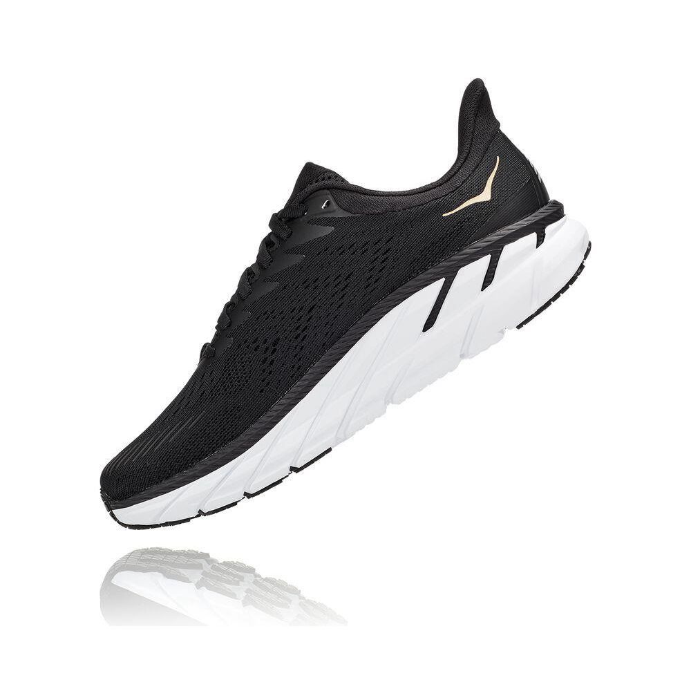 Hoka Clifton 7 Gåsko Dame Svarte Gull | 263817-MTW