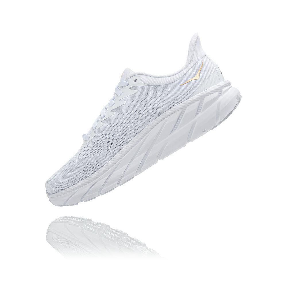 Hoka Clifton 7 Gåsko Herre Hvite Gull | 156387-ZUR