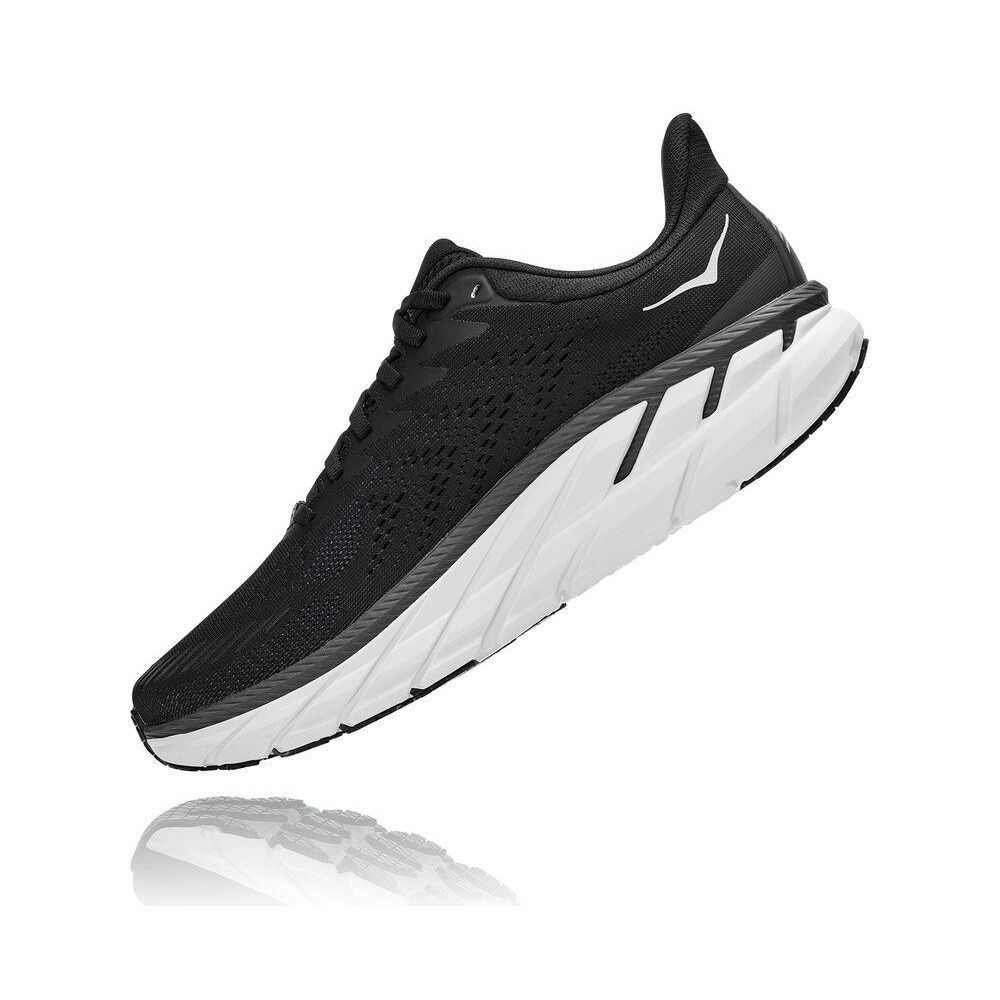 Hoka Clifton 7 Gåsko Herre Svarte Hvite | 062743-WZK