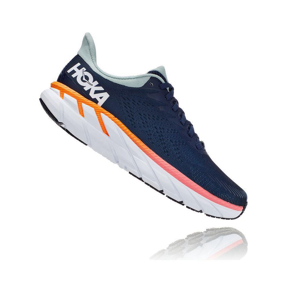 Hoka Clifton 7 Joggesko Dame Marineblå | 613259-UWH