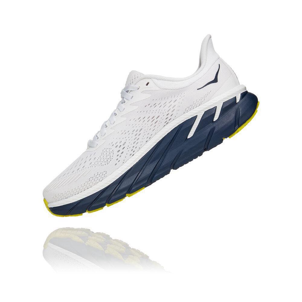 Hoka Clifton 7 Løpesko Dame Hvite Marineblå | 862159-UND