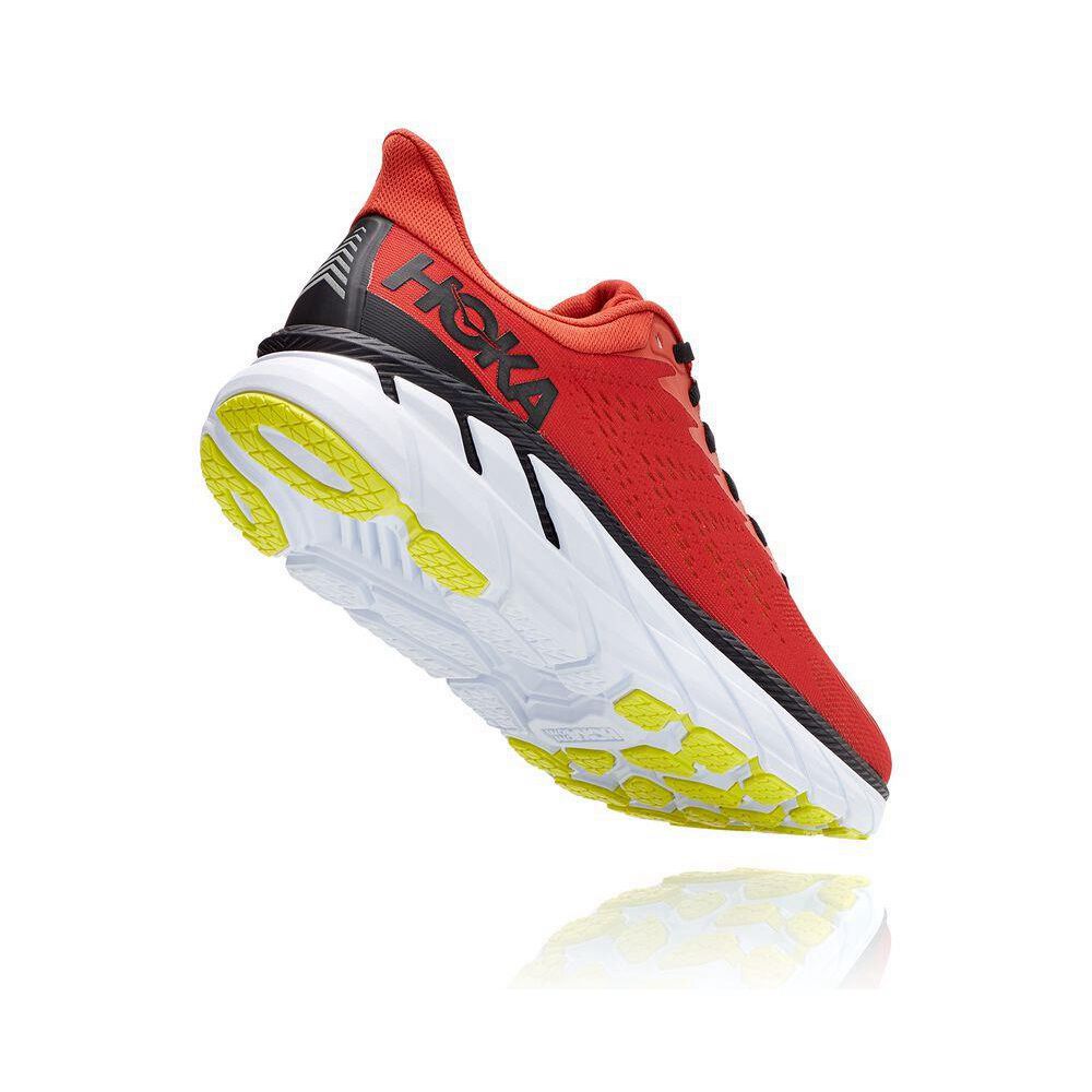 Hoka Clifton 7 Løpesko Herre Rød Svarte | 384106-XJM