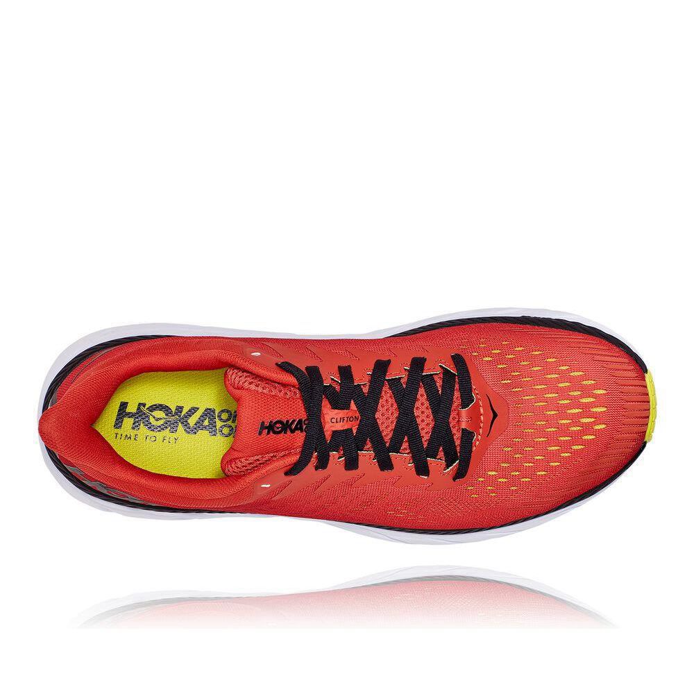 Hoka Clifton 7 Løpesko Herre Rød Svarte | 384106-XJM