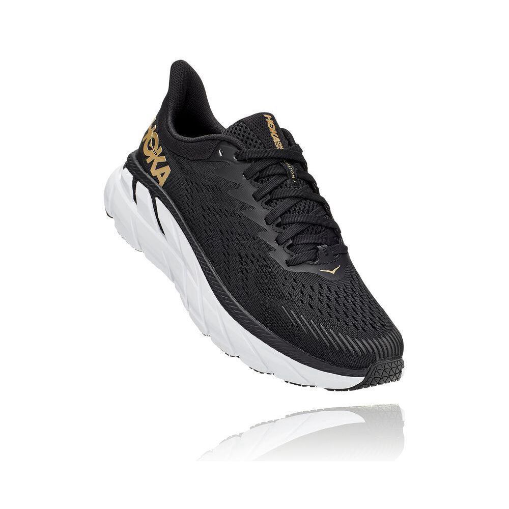 Hoka Clifton 7 Løpesko Vei Dame Svarte Gull | 318497-TAP