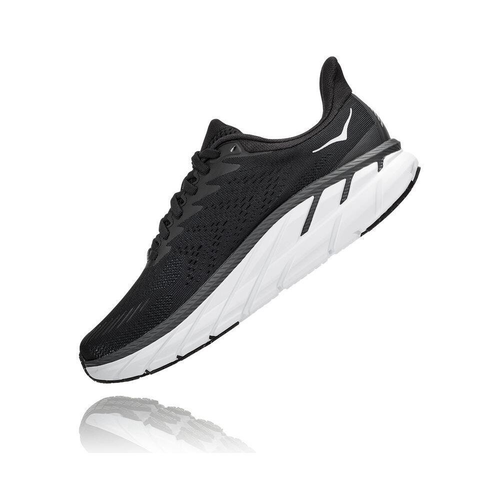 Hoka Clifton 7 Løpesko Vei Dame Svarte Hvite | 374512-QFJ