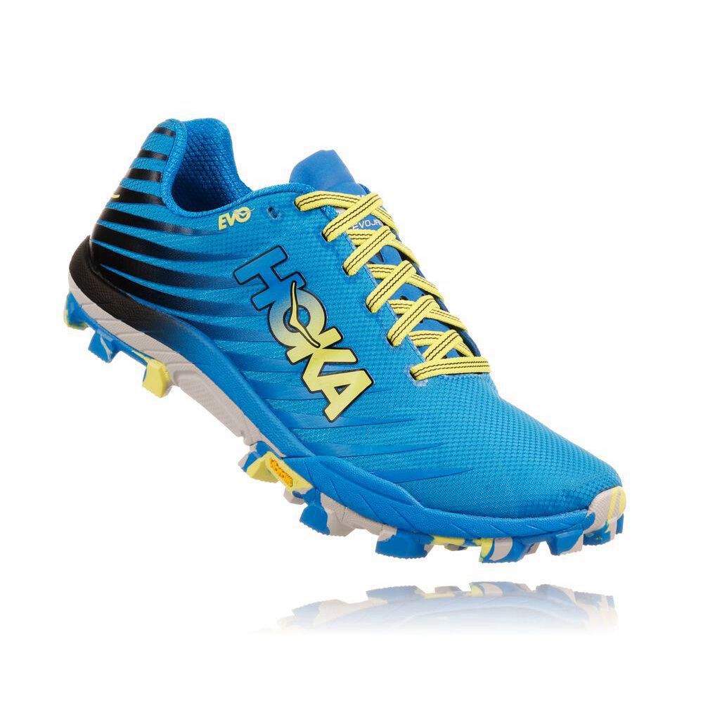 Hoka EVO Jawz Trail Løpesko Herre Blå | 879052-MIB