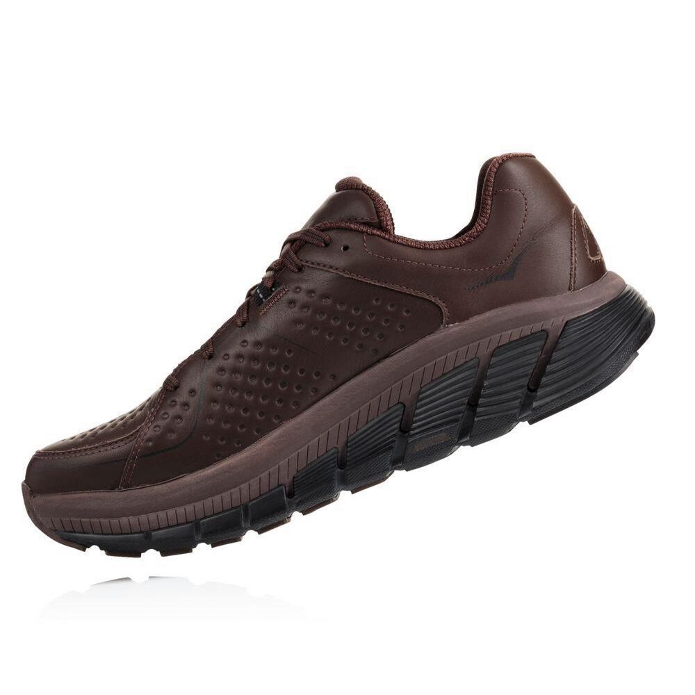 Hoka Gaviota Lær Joggesko Herre Brune | 304265-SXD