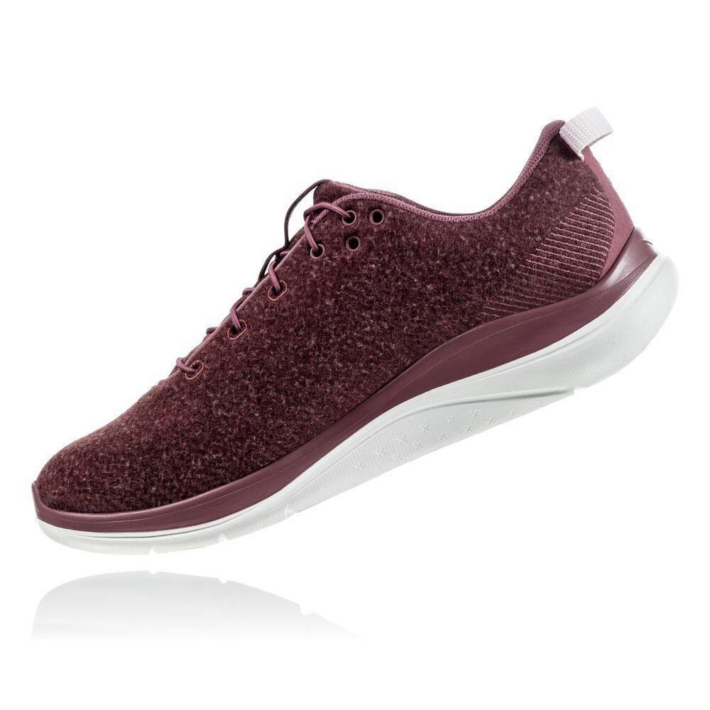 Hoka Hupana Flow Wool Gåsko Dame Burgunder | 392165-UZY