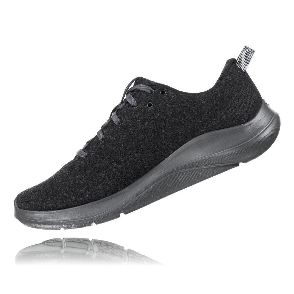 Hoka Hupana Flow Wool Gåsko Herre Svarte | 083254-MTG