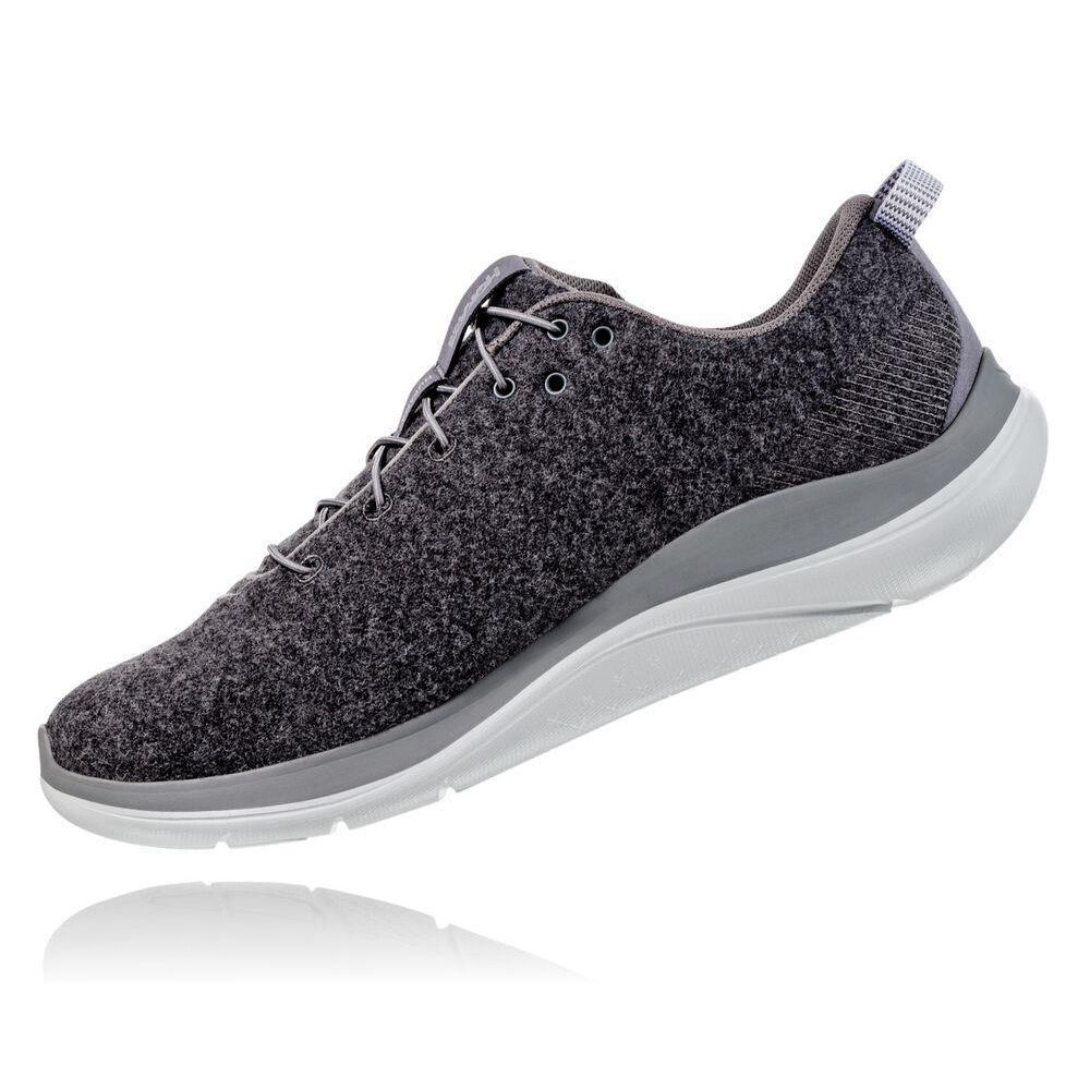 Hoka Hupana Flow Wool Joggesko Dame Mørke Grå | 385906-SUB