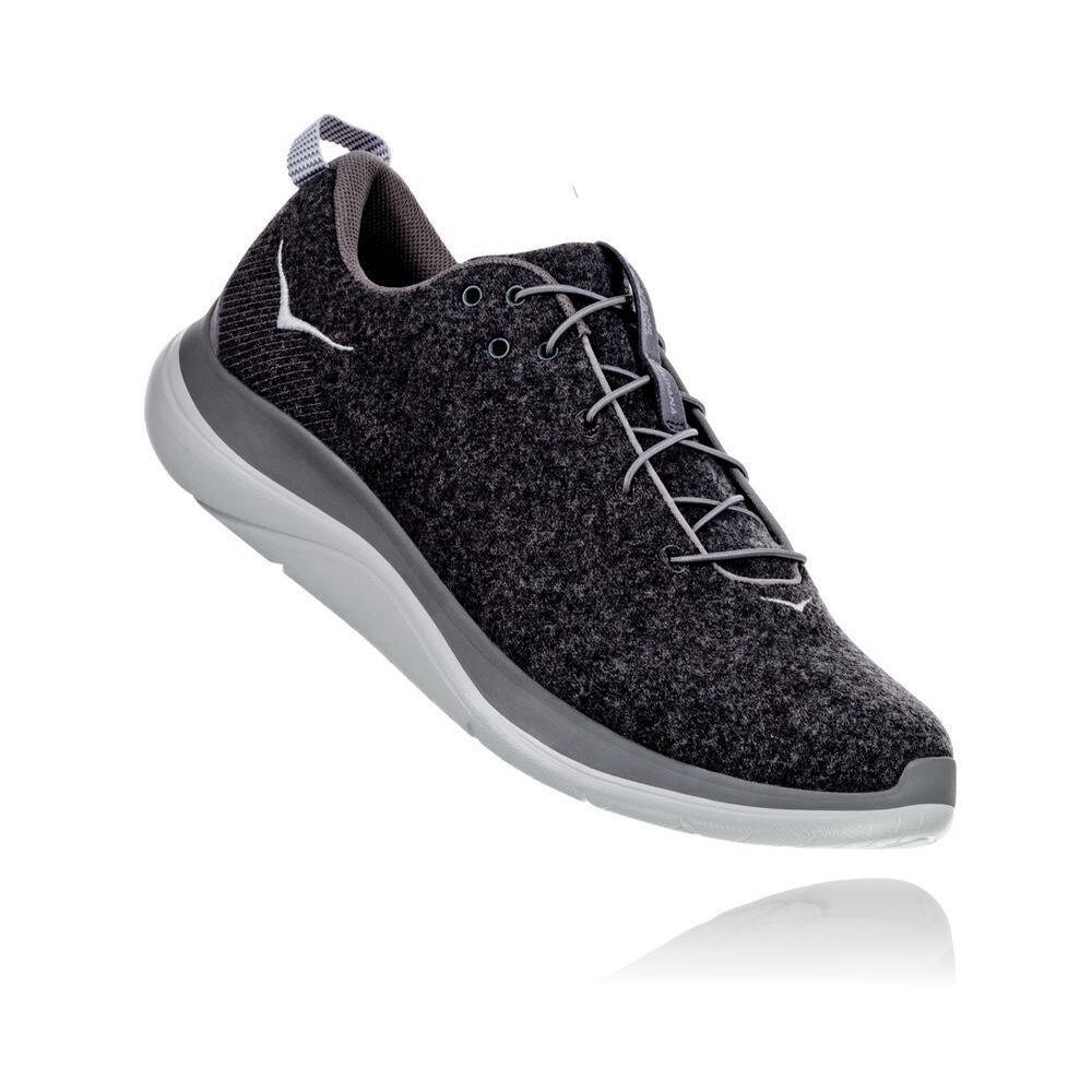 Hoka Hupana Flow Wool Joggesko Dame Mørke Grå | 385906-SUB