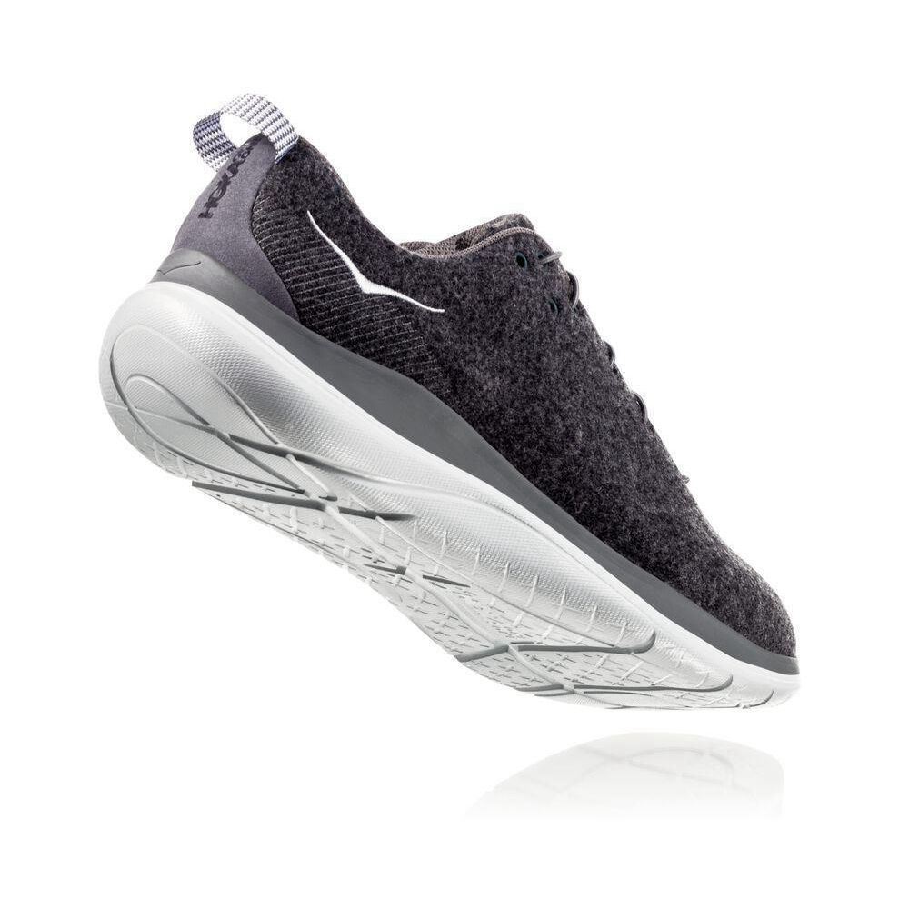 Hoka Hupana Flow Wool Joggesko Herre Mørke Grå | 437918-CJY