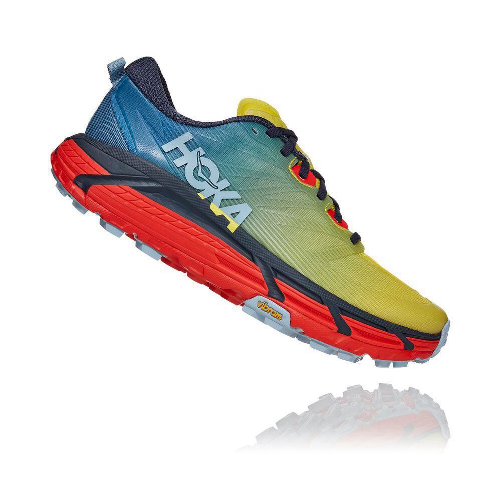 Hoka Mafate Speed 3 Fjellsko Herre Blå Gul | 792043-RQO