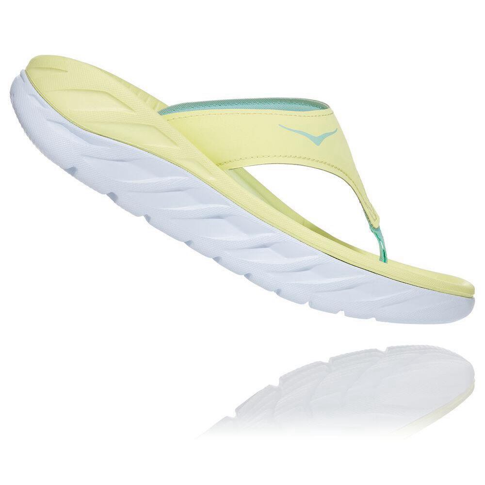 Hoka ORA Platå Flip Flops Dame Gul | 495063-VQL