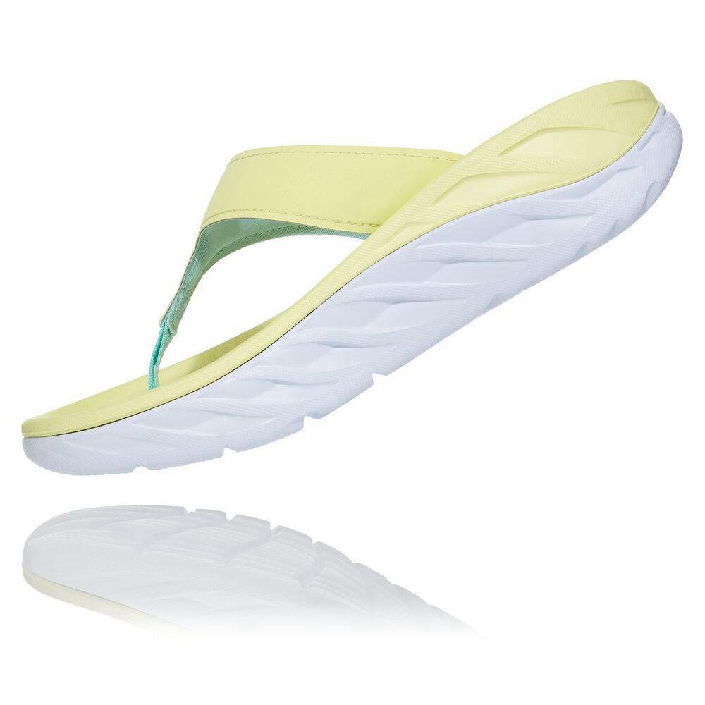 Hoka ORA Platå Flip Flops Dame Gul | 495063-VQL