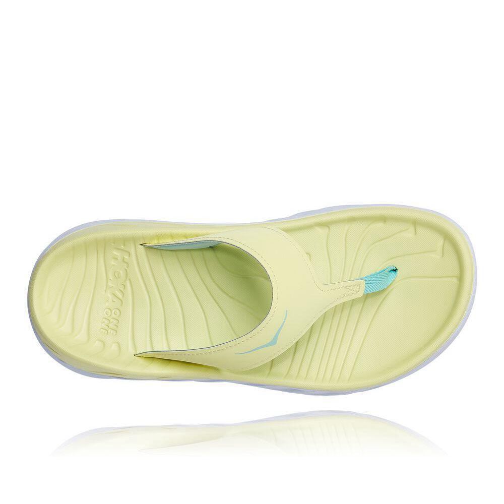 Hoka ORA Platå Flip Flops Dame Gul | 495063-VQL