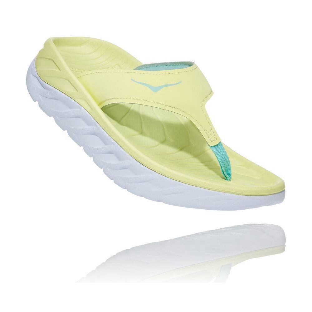 Hoka ORA Platå Flip Flops Dame Gul | 495063-VQL