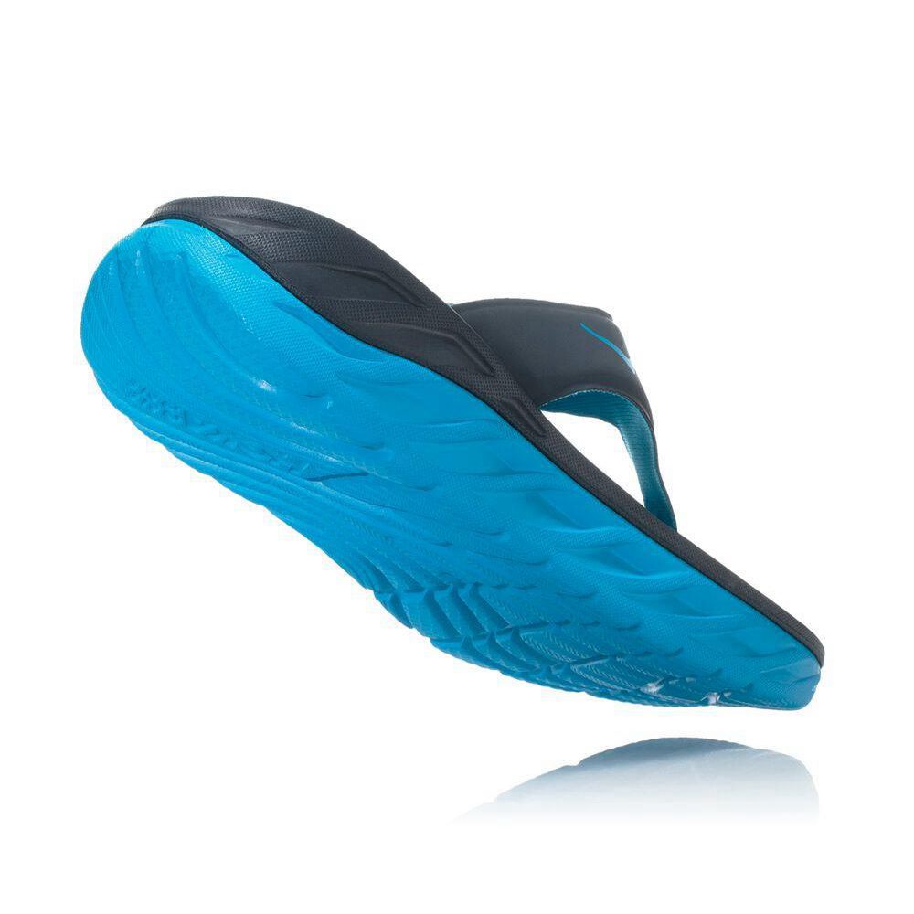 Hoka ORA Platå Flip Flops Dame Svarte Blå | 179864-EDN