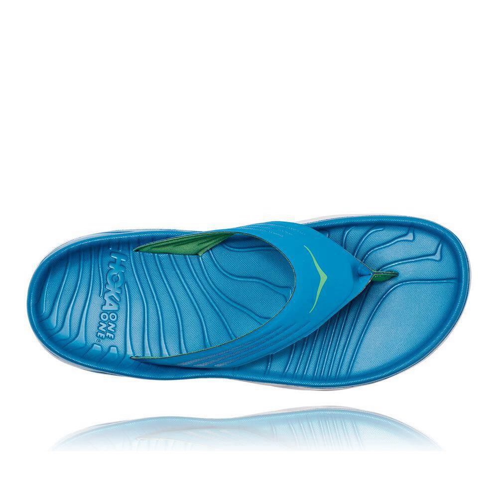 Hoka ORA Platå Flip Flops Herre Blå | 843165-XOU