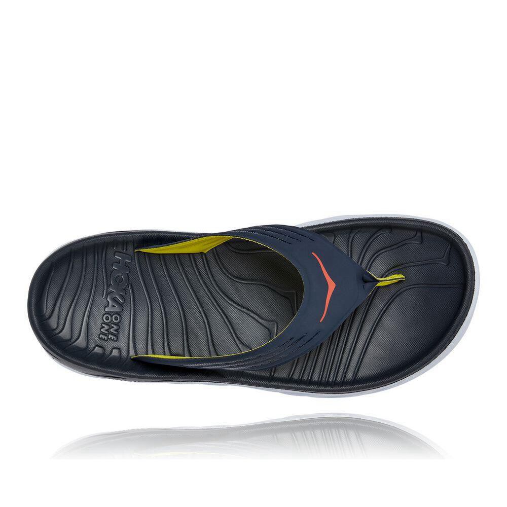 Hoka ORA Platå Flip Flops Herre Marineblå | 234017-DQO