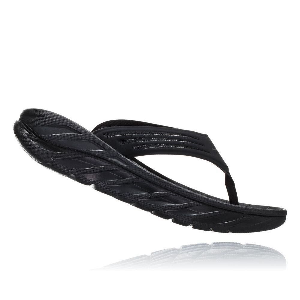 Hoka ORA Platå Flip Flops Herre Svarte | 086937-EPI