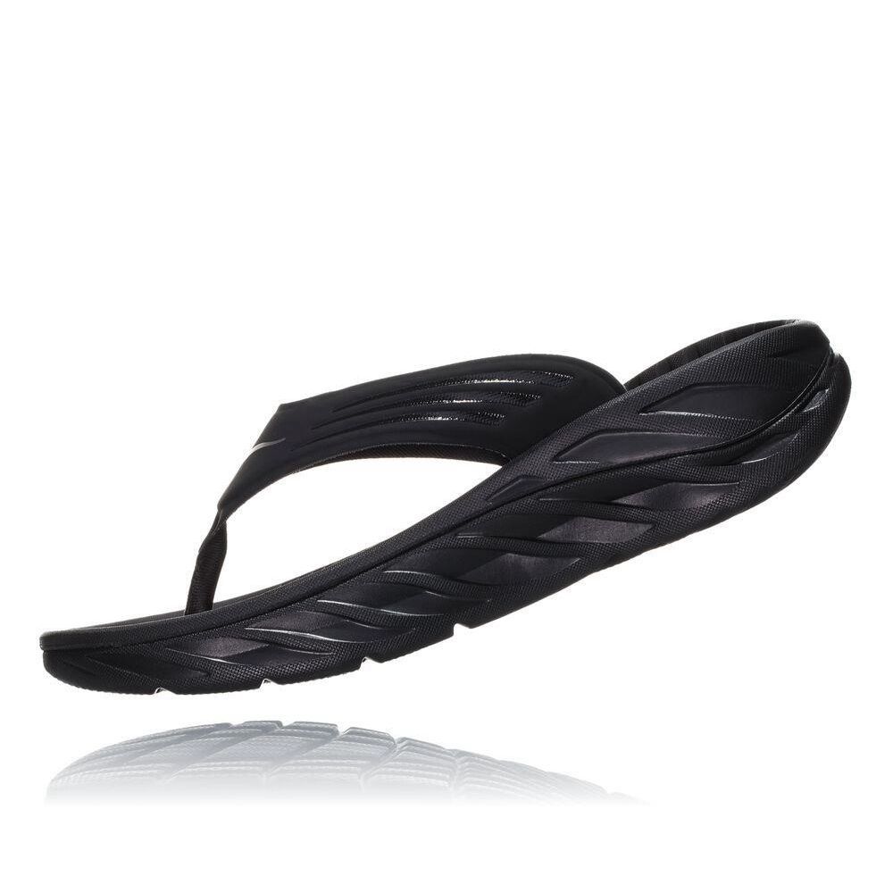 Hoka ORA Platå Flip Flops Herre Svarte | 086937-EPI