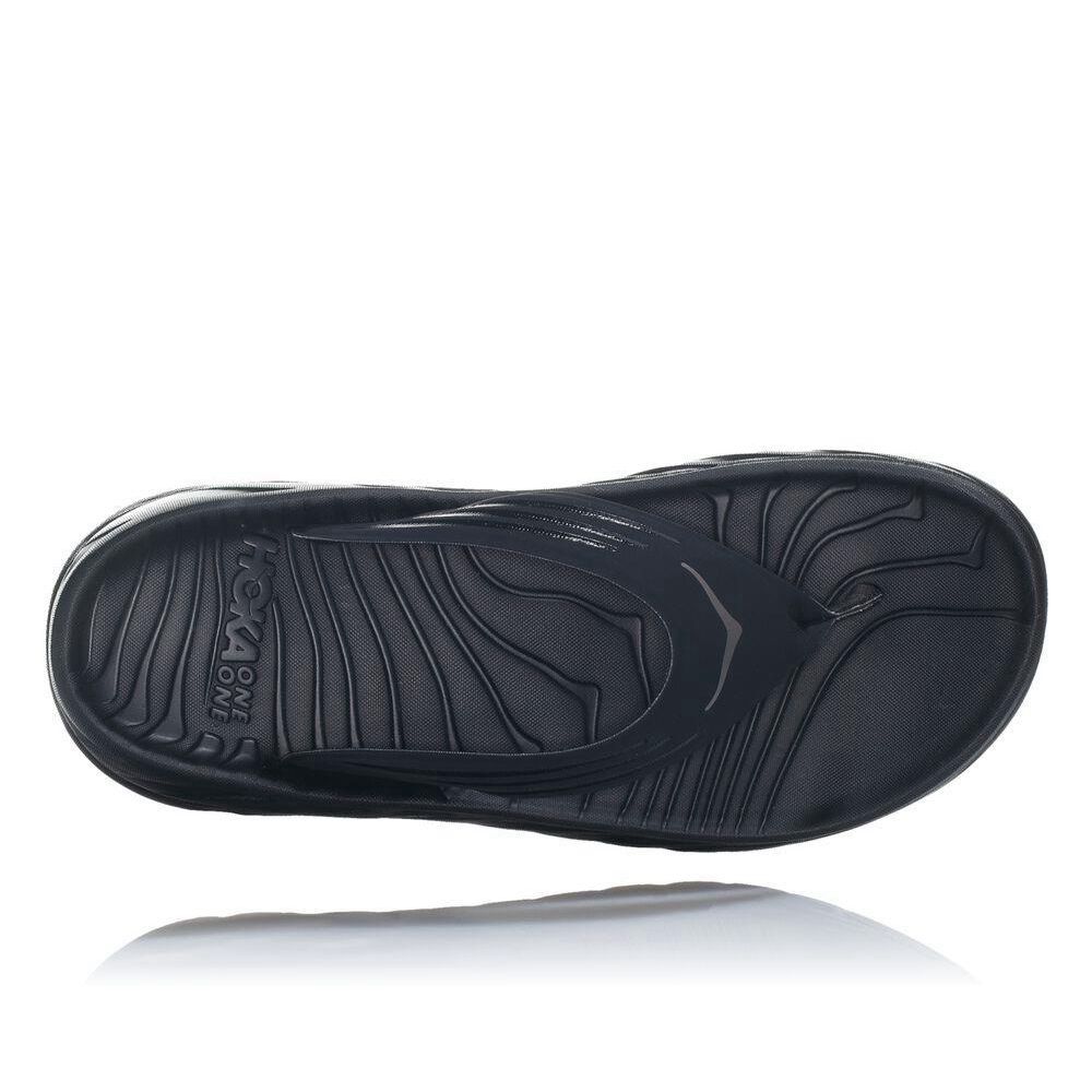 Hoka ORA Platå Flip Flops Herre Svarte | 086937-EPI